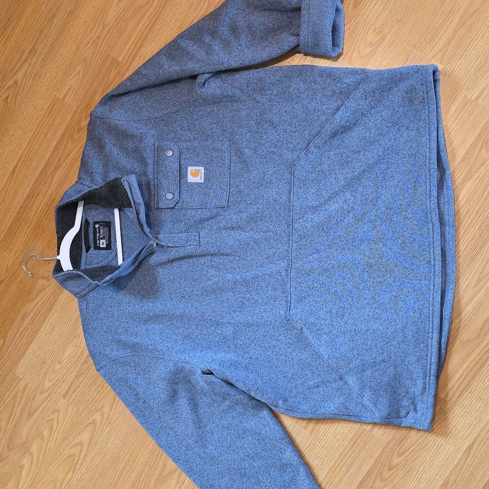 Carhartt Heather Blue Quarter-Zip Pullover 2XL
